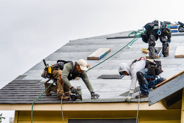 Professional Gutter Installation technician working in Ennice, NC